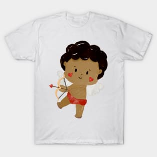 Cute Brown Valentines day Angel Cupid T-Shirt